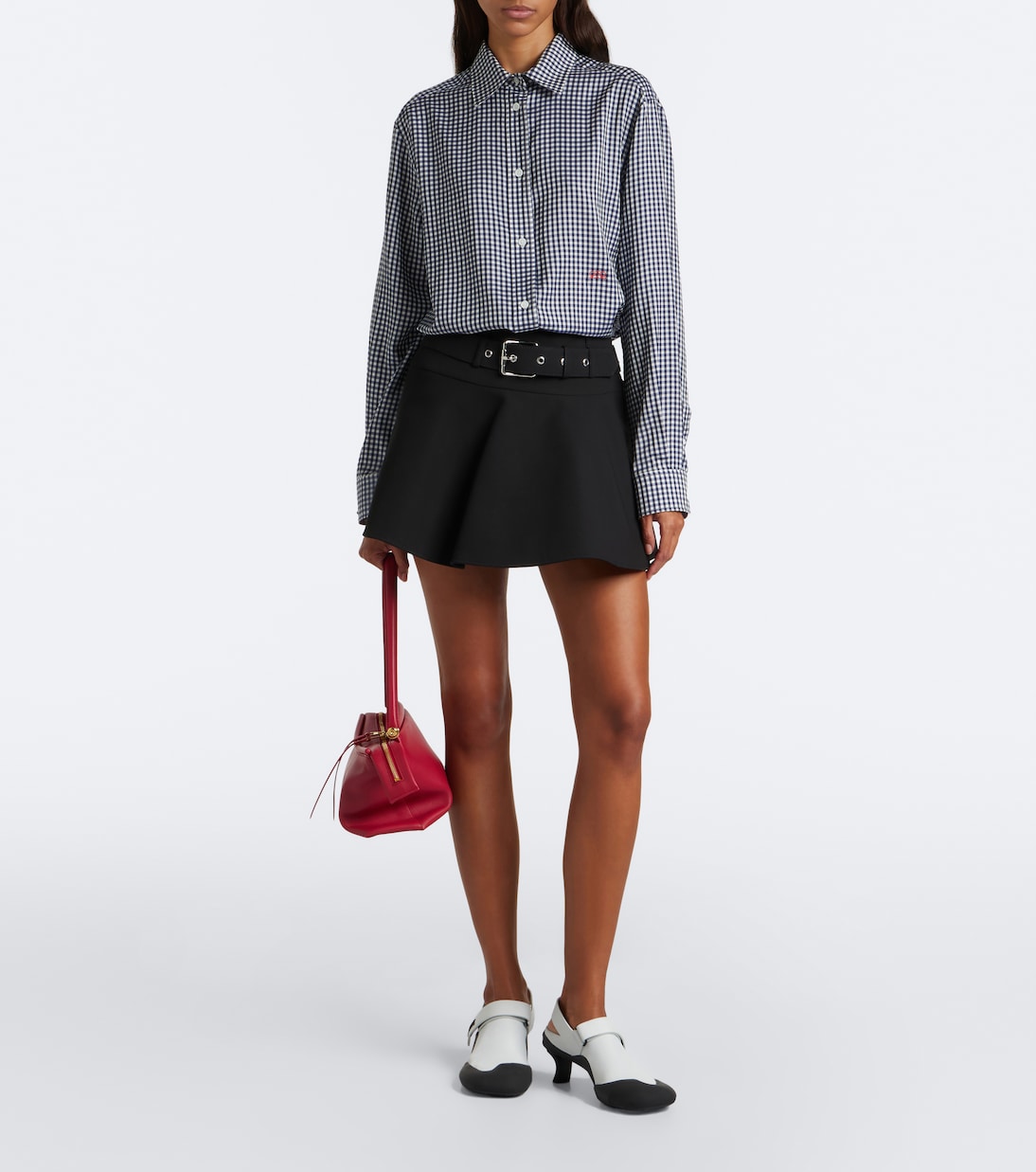 Loewe - Belted cotton mini skirt