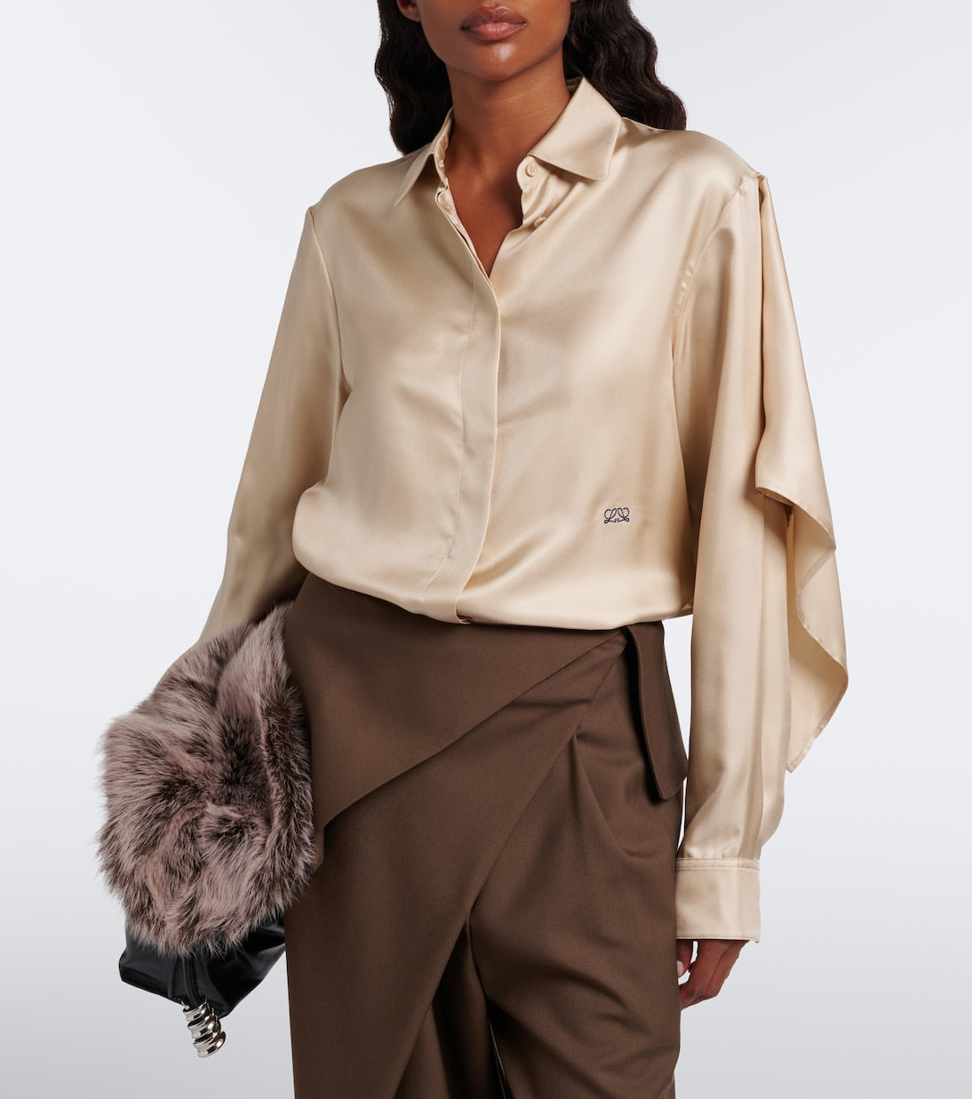 Loewe - Caped silk twill shirt