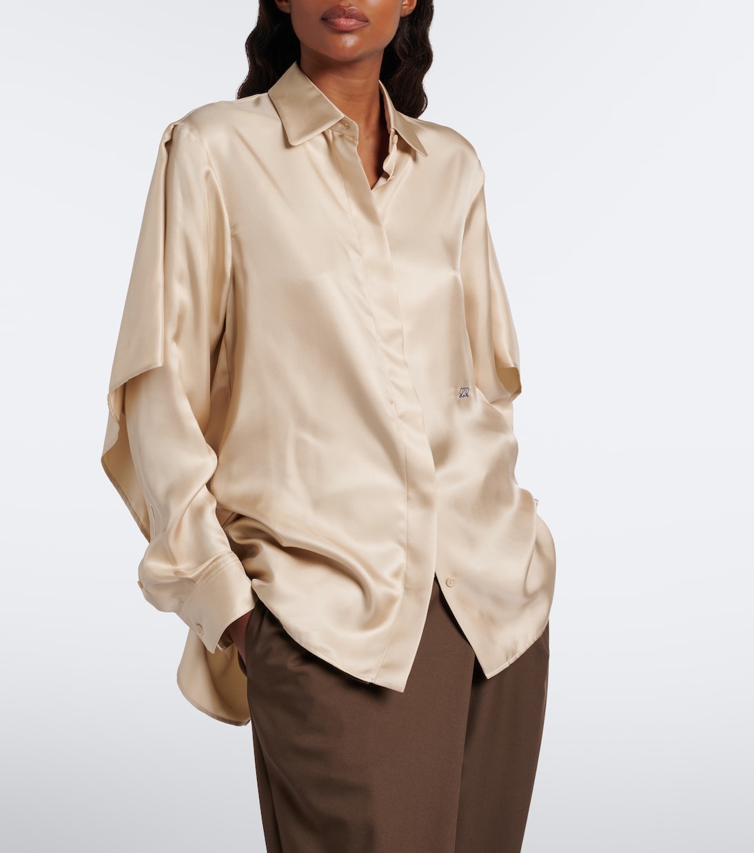 Loewe - Caped silk twill shirt
