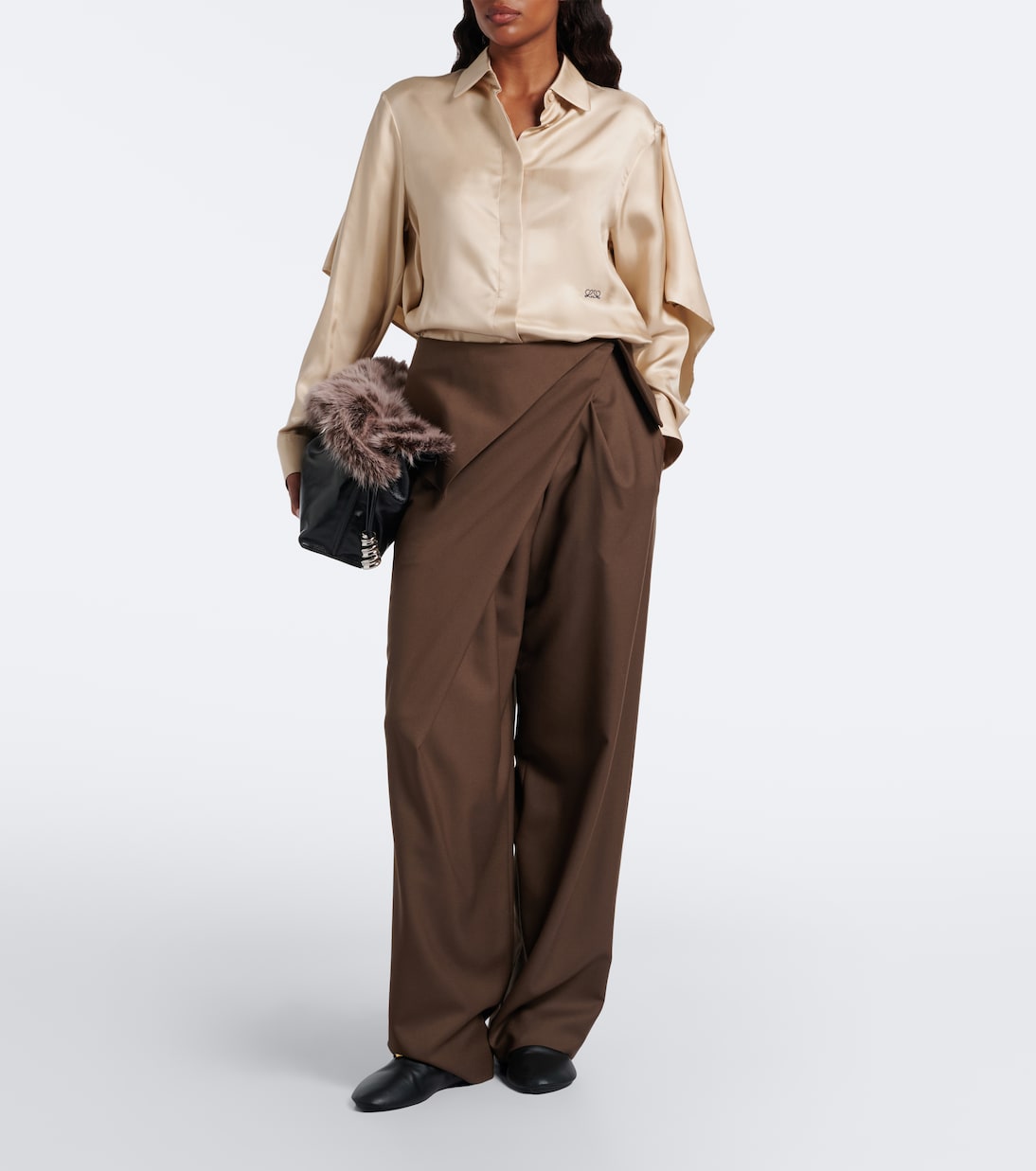 Loewe - Caped silk twill shirt
