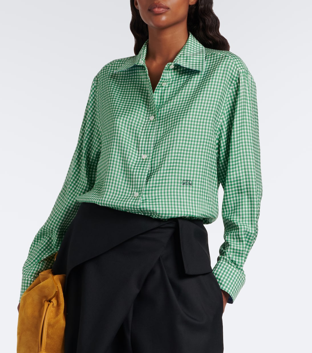 Loewe - Double L gingham silk twill shirt
