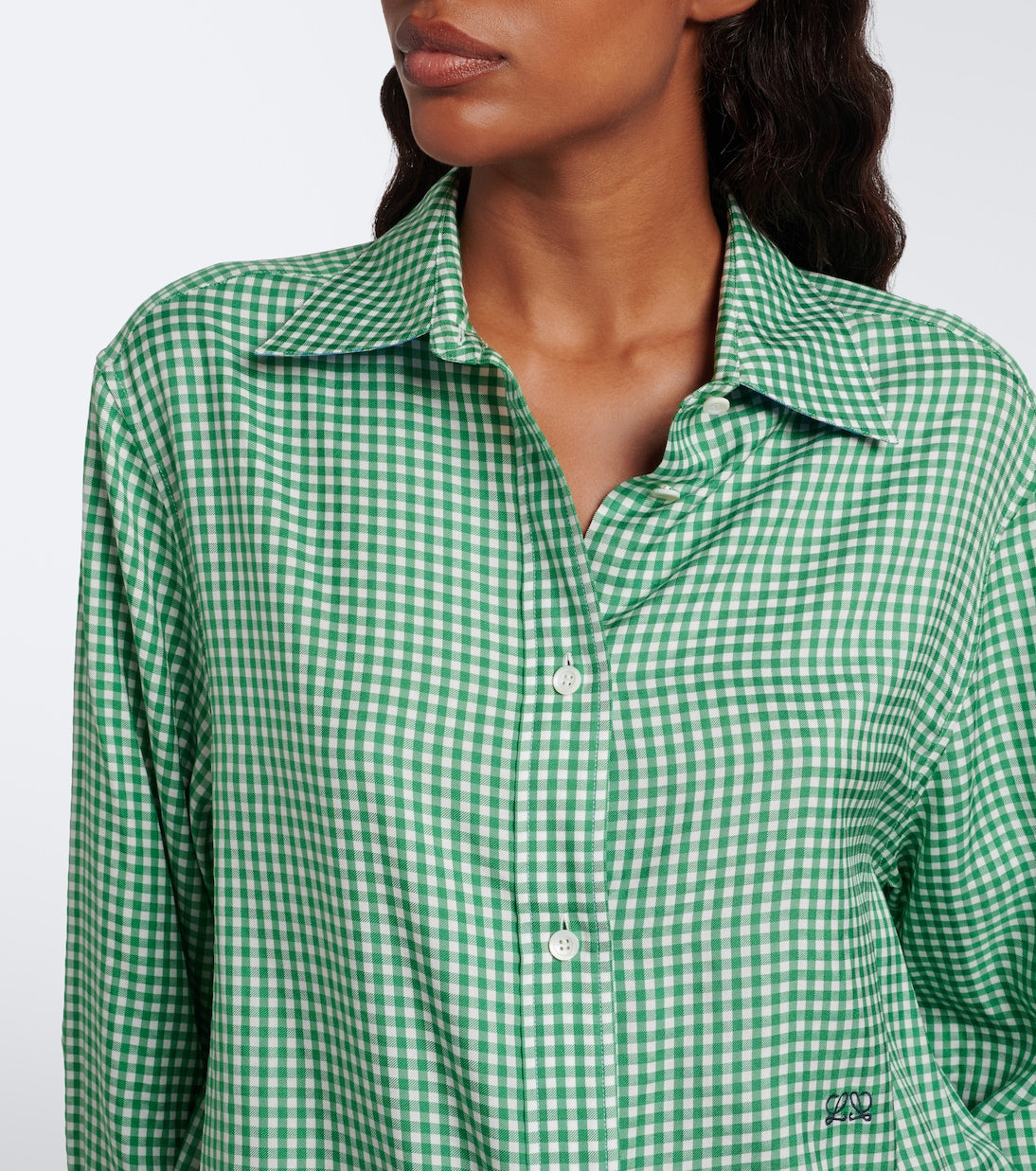Loewe - Double L gingham silk twill shirt