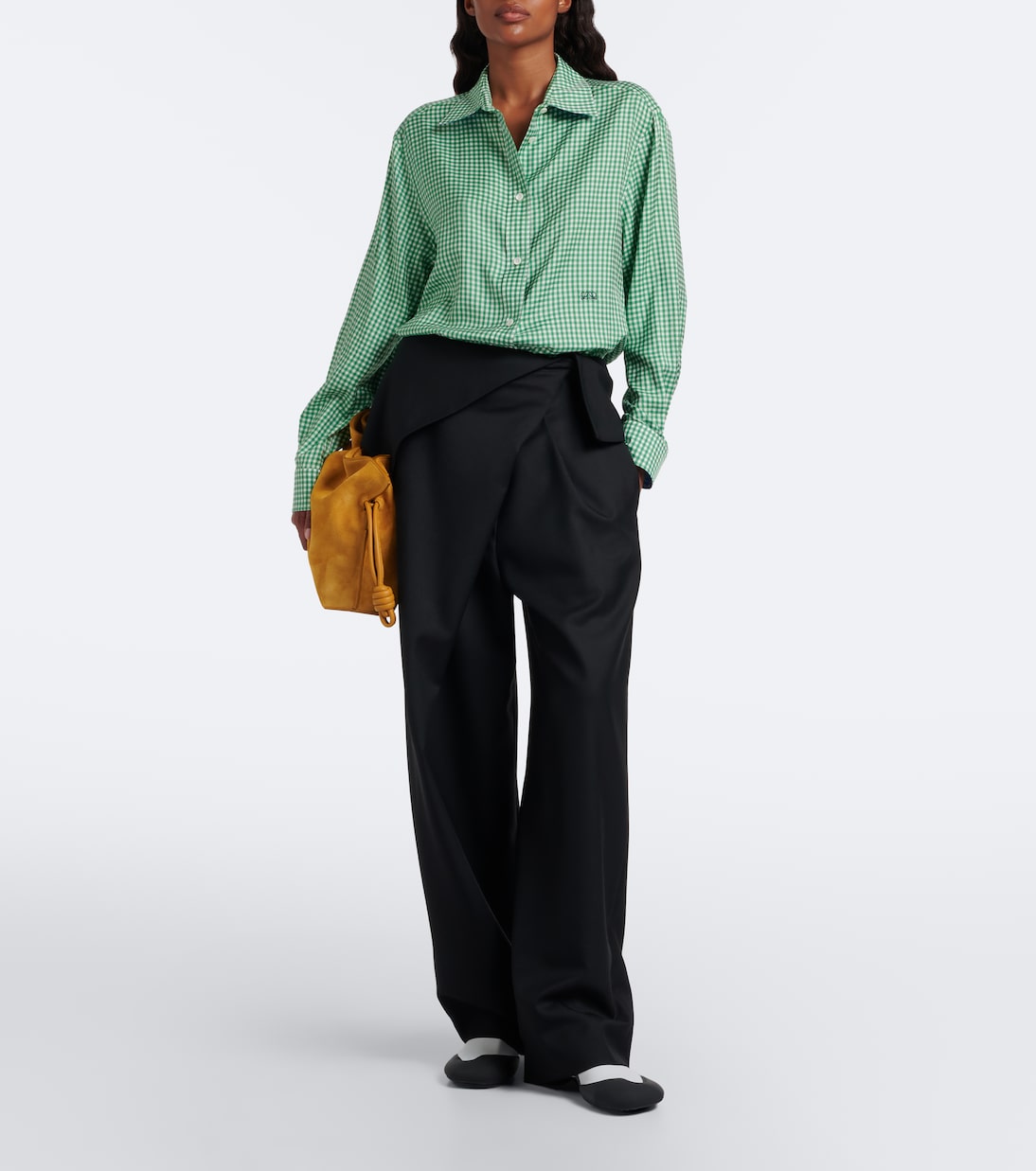 Loewe - Double L gingham silk twill shirt