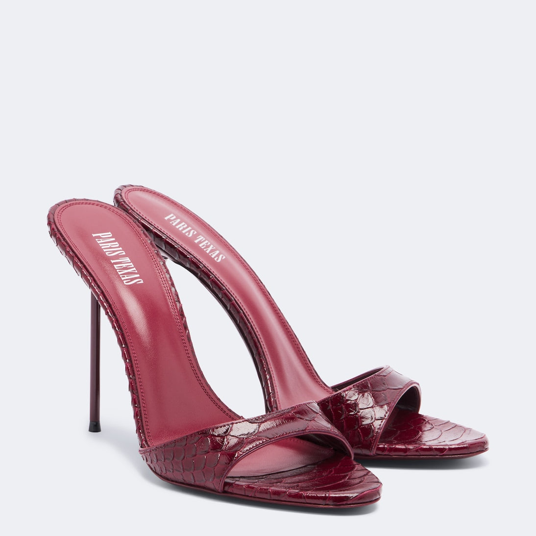 Paris Texas - Lidia snake-effect leather mules