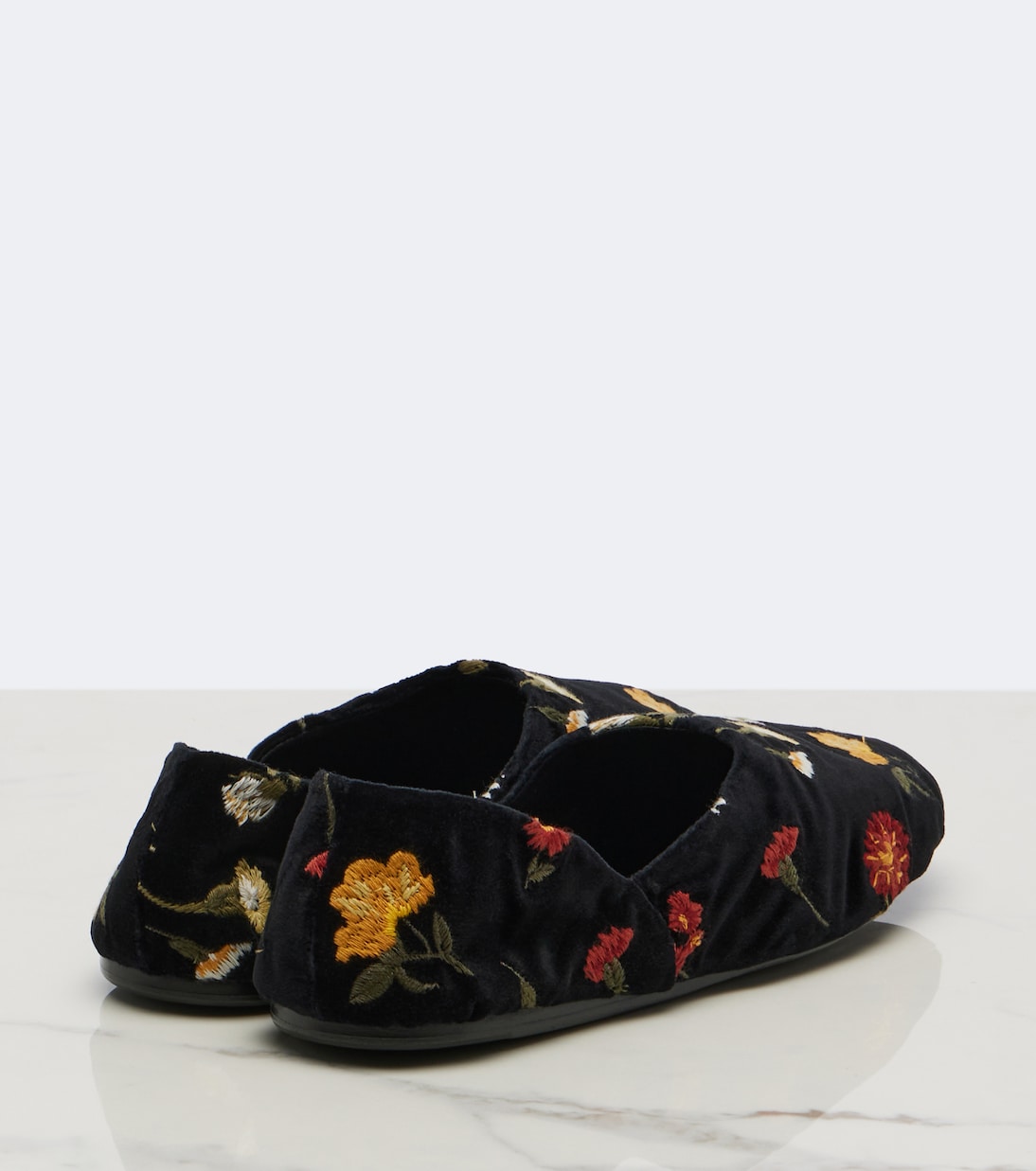 Khaite - Jane embroidered velvet ballet flats