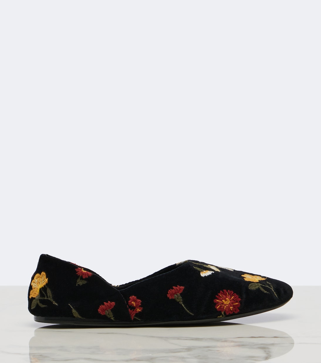 Khaite - Jane embroidered velvet ballet flats