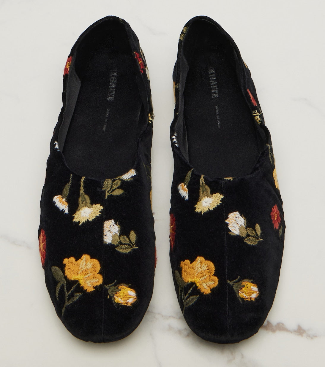 Khaite - Jane embroidered velvet ballet flats