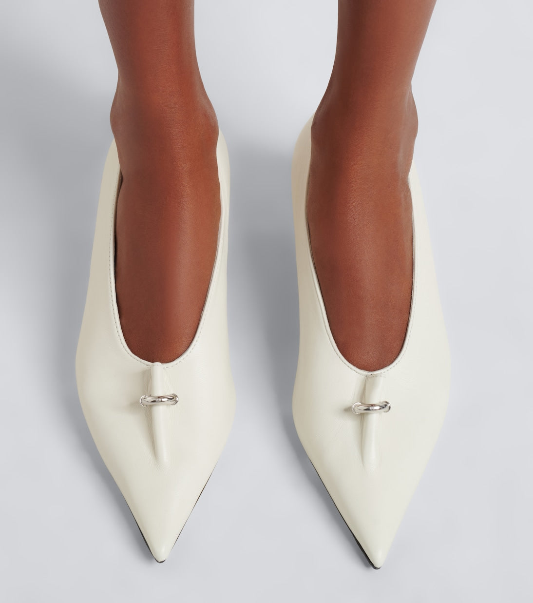 Toteme - Pierced embellished leather pumps