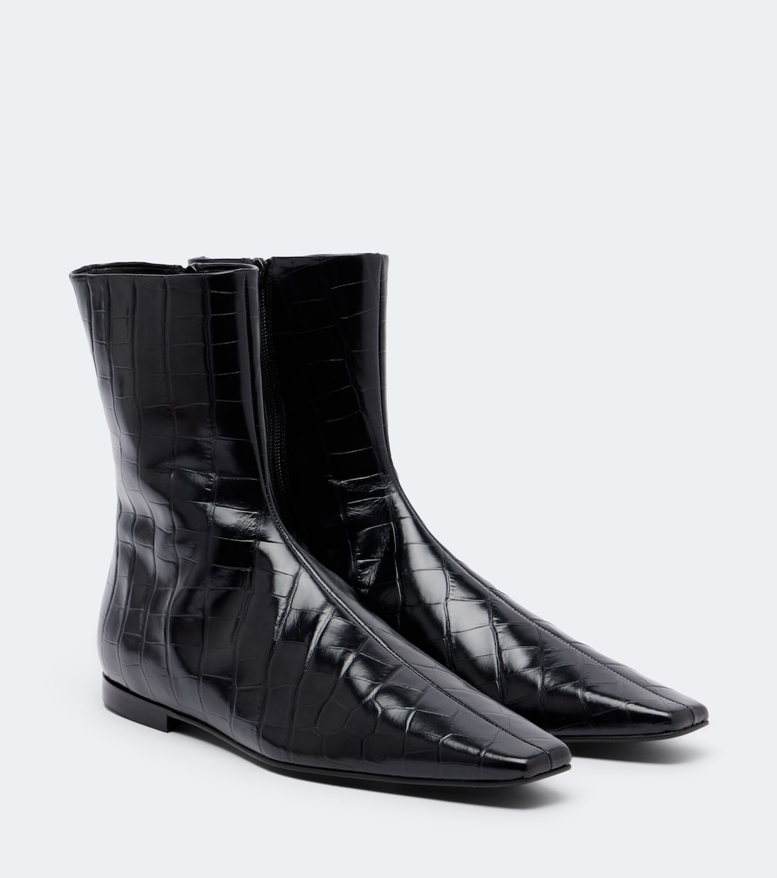 Toteme - Croc-effect leather ankle boots