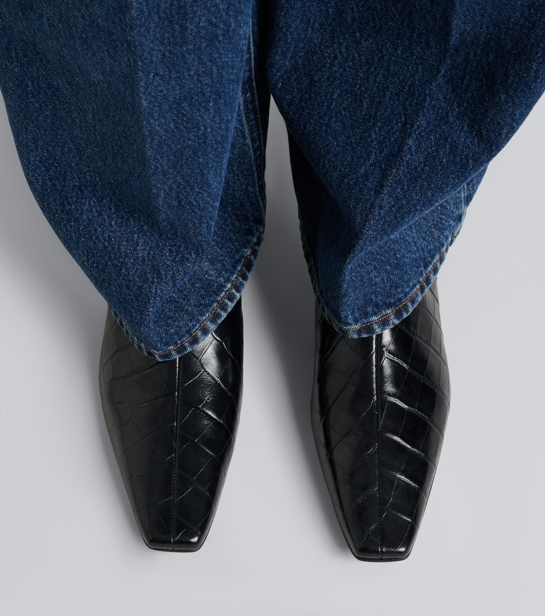 Toteme - Croc-effect leather ankle boots
