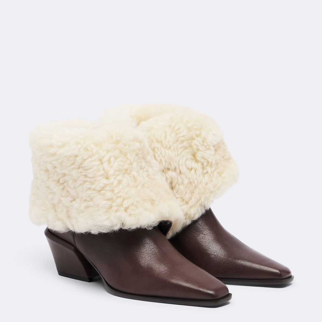 Paris Texas - Bettina leather and shearling ankle boots