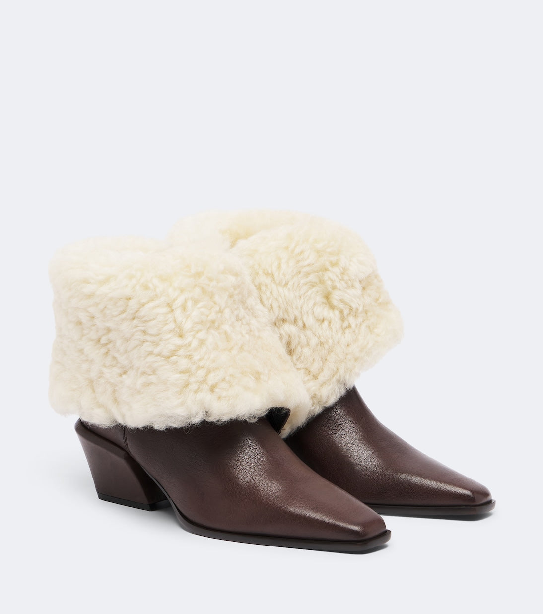 Paris Texas - Bettina leather and shearling ankle boots