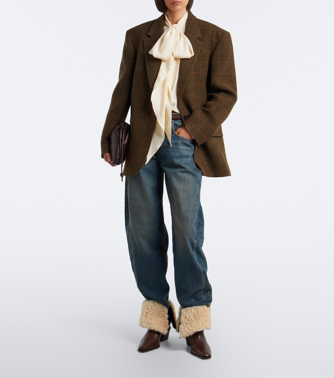 Paris Texas - Bettina leather and shearling ankle boots