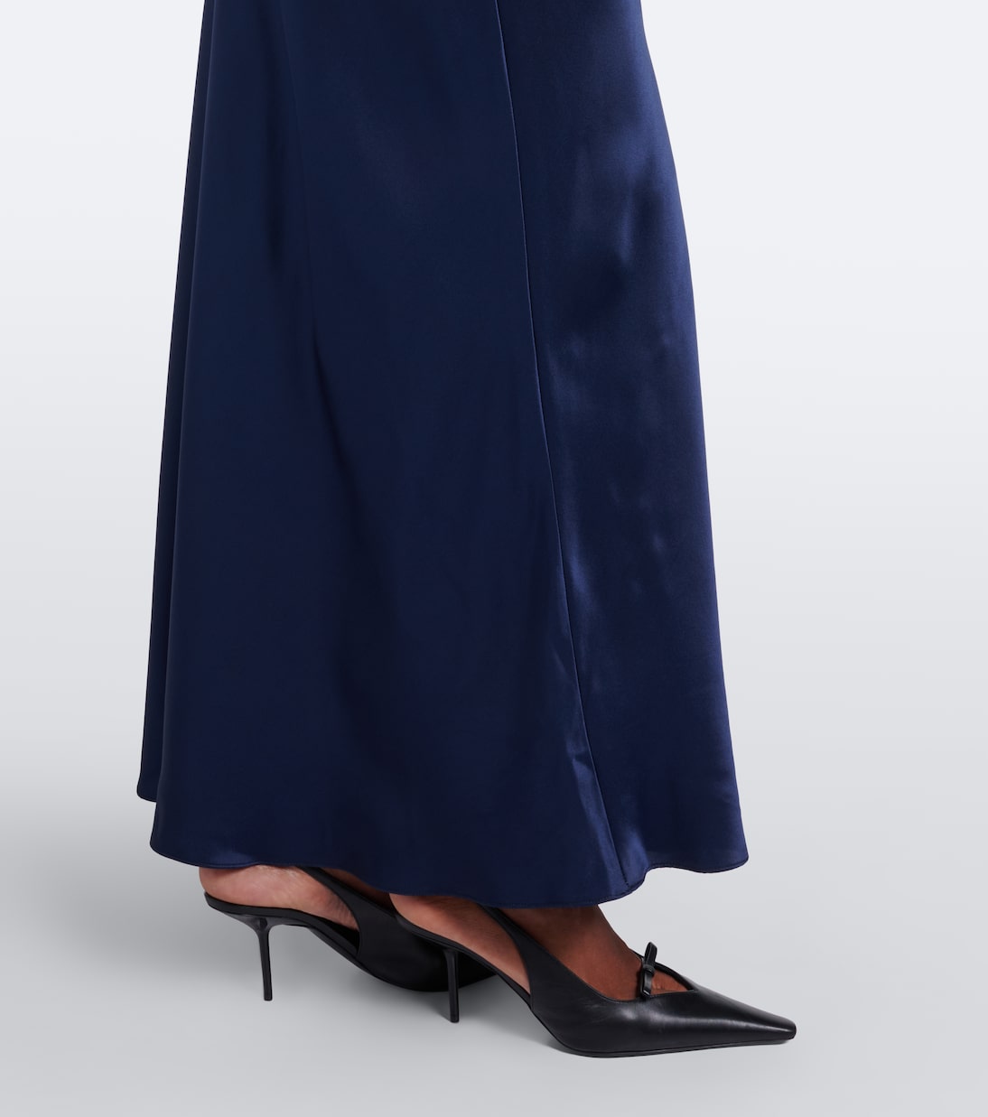 Rodarte - Lace-trimmed silk satin maxi dress