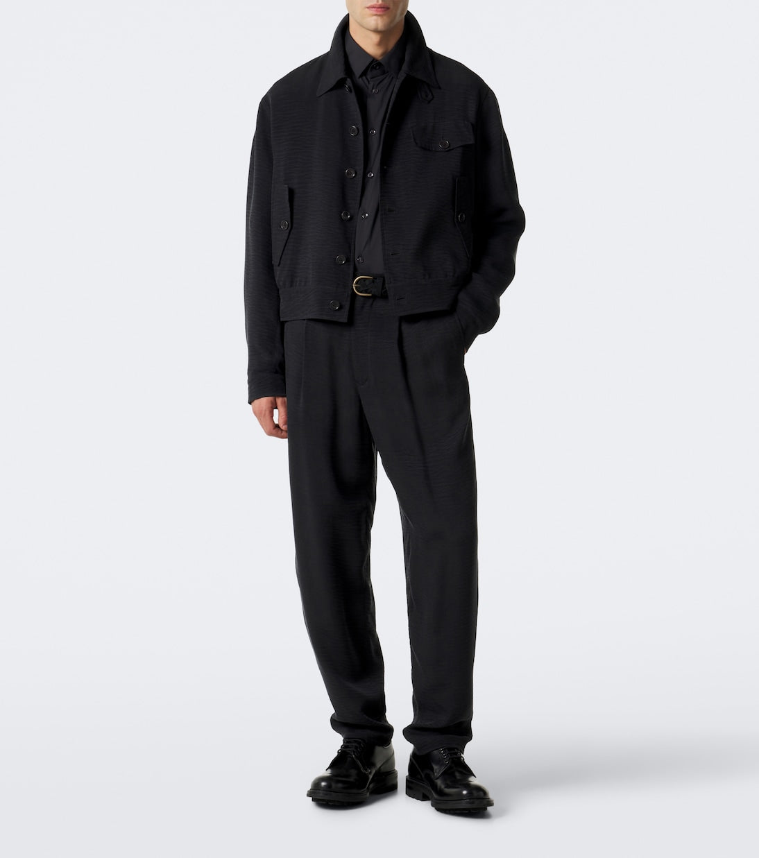 Giorgio Armani - Pleated jacquard straight pants