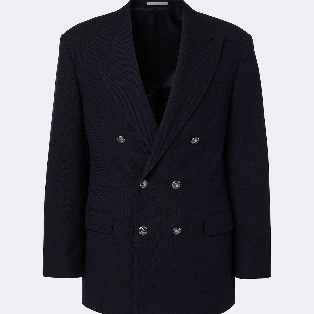Brunello Cucinelli - Herringbone wool and cotton blazer