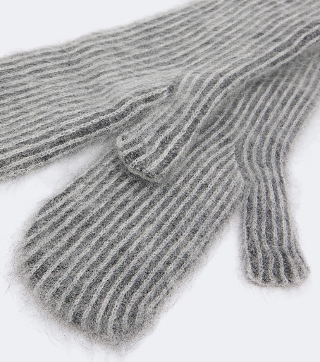 Brunello Cucinelli - Striped mohair and wool-blend mittens