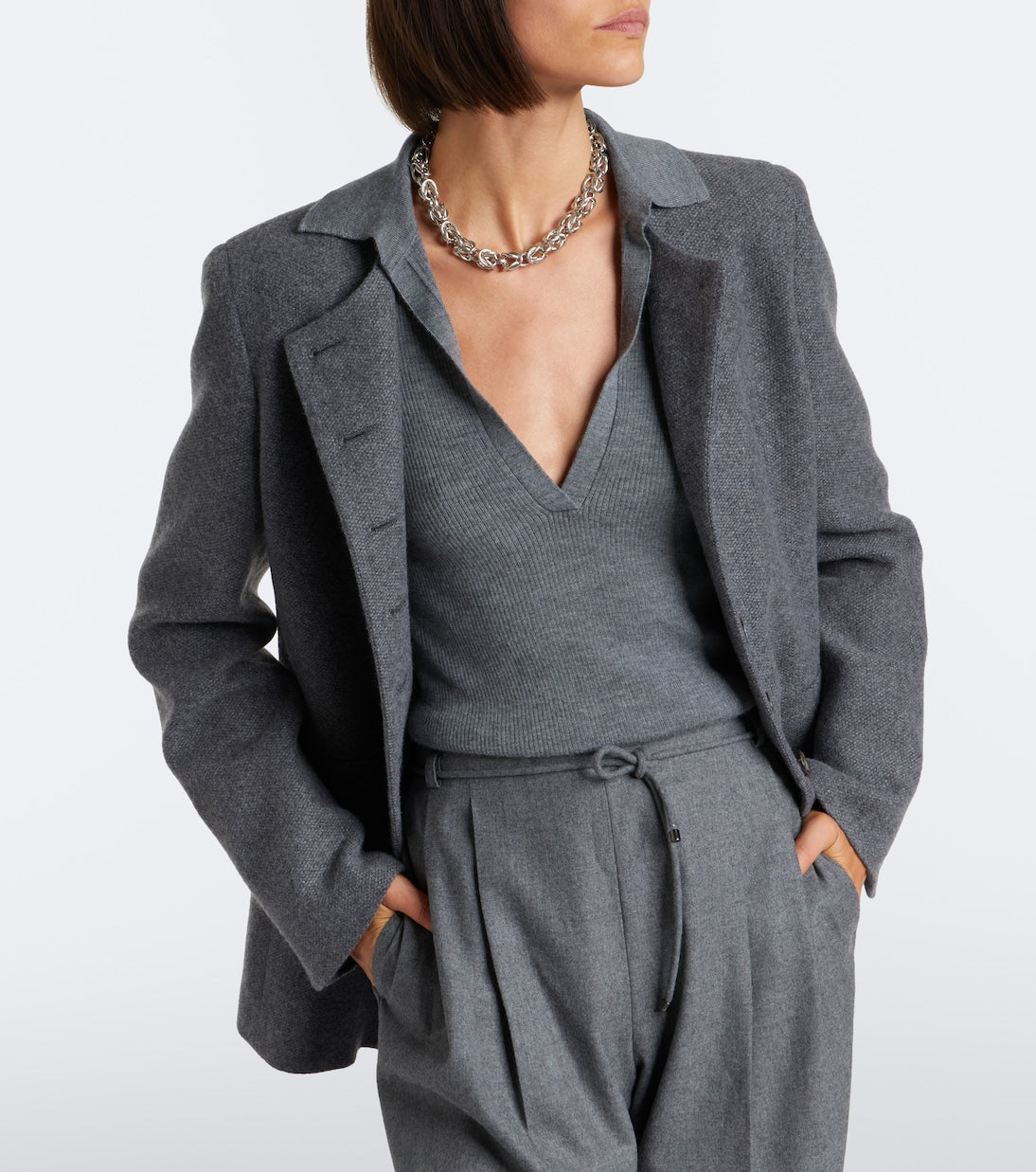 Max Mara - Ribbed-knit cashmere polo sweater
