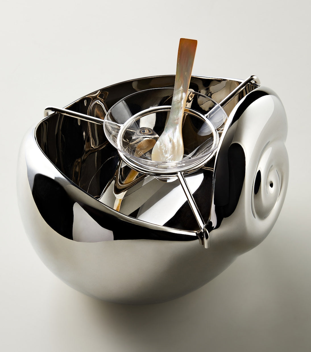 L'Objet - x Jessica McCormack stainless steel caviar dish and spoon set