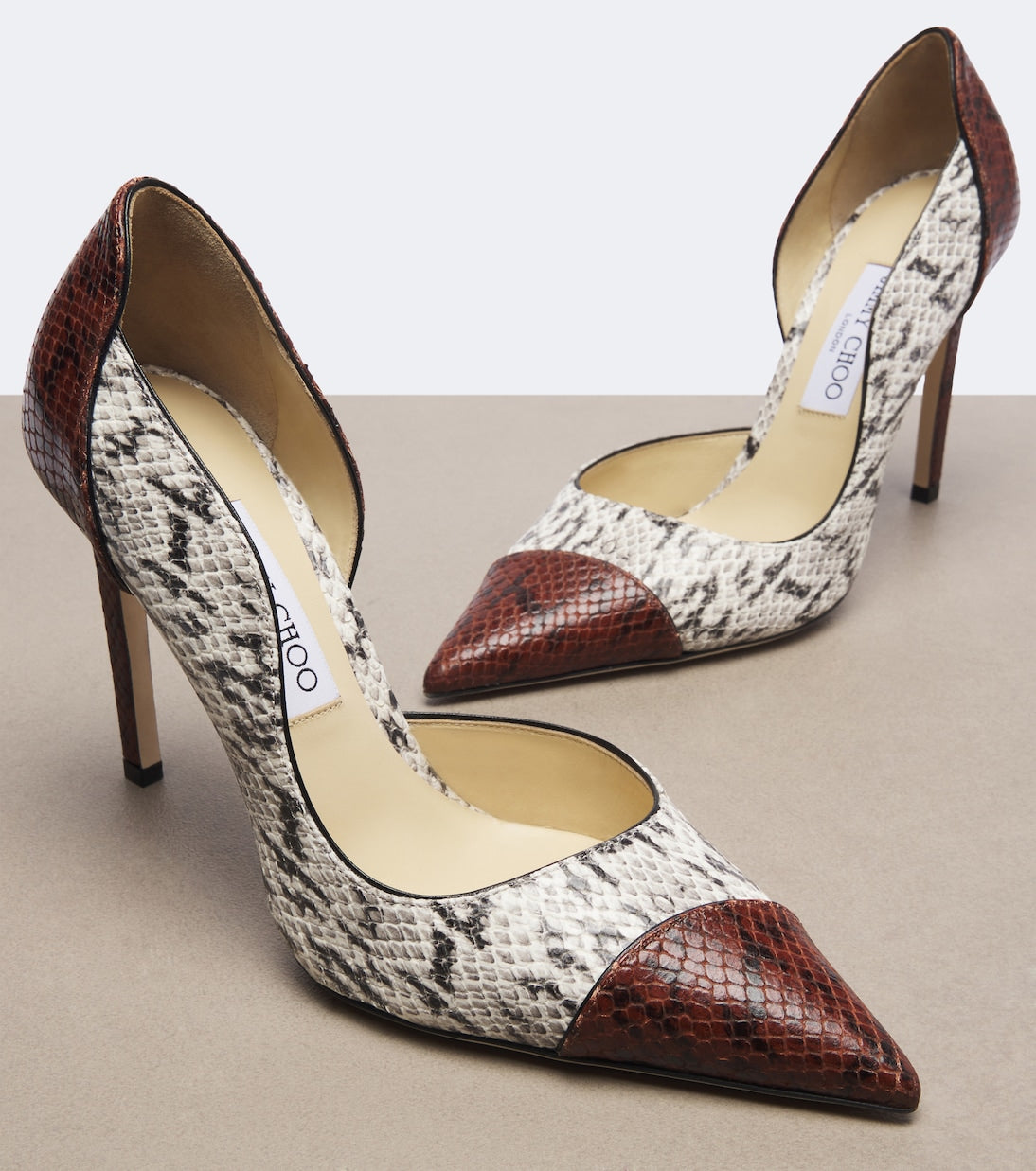 Jimmy Choo - Brigitte snake-effect leather pumps