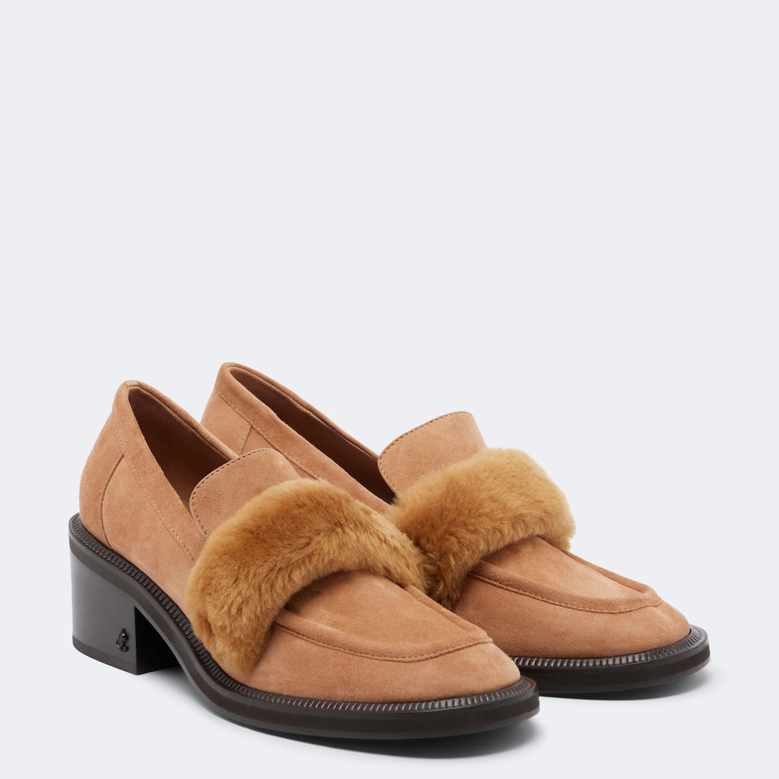 Jimmy Choo - Tylor shearling-trimmed suede loafer pumps