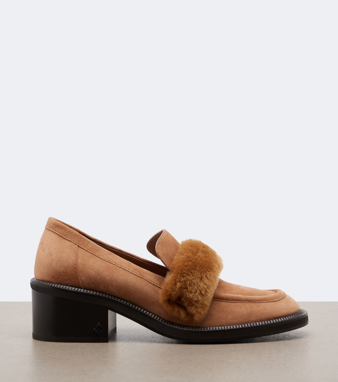 Jimmy Choo - Tylor shearling-trimmed suede loafer pumps