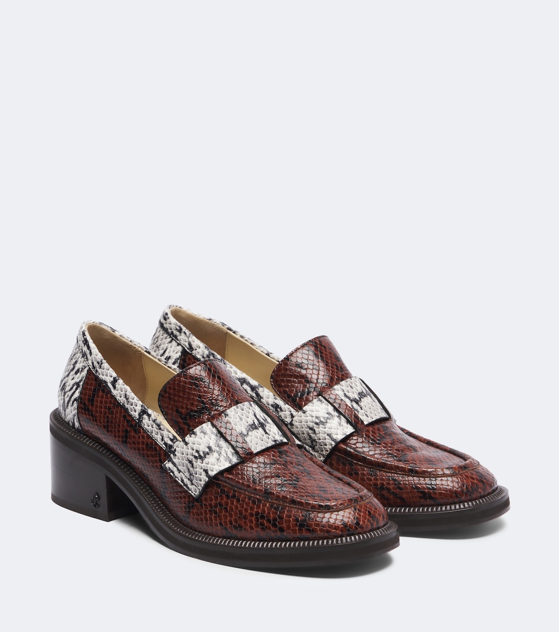 Jimmy Choo - Tylor snake-effect leather loafer pumps