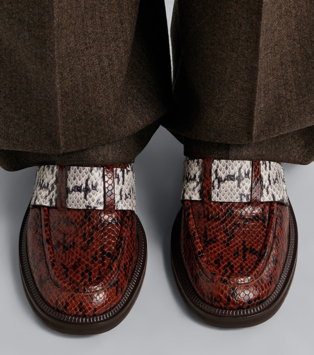 Jimmy Choo - Tylor snake-effect leather loafer pumps