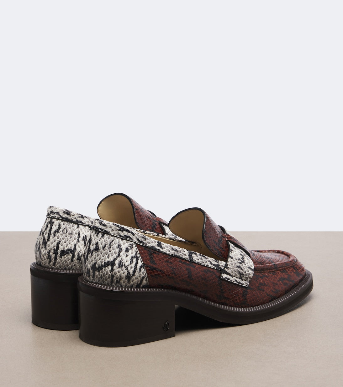 Jimmy Choo - Tylor snake-effect leather loafer pumps