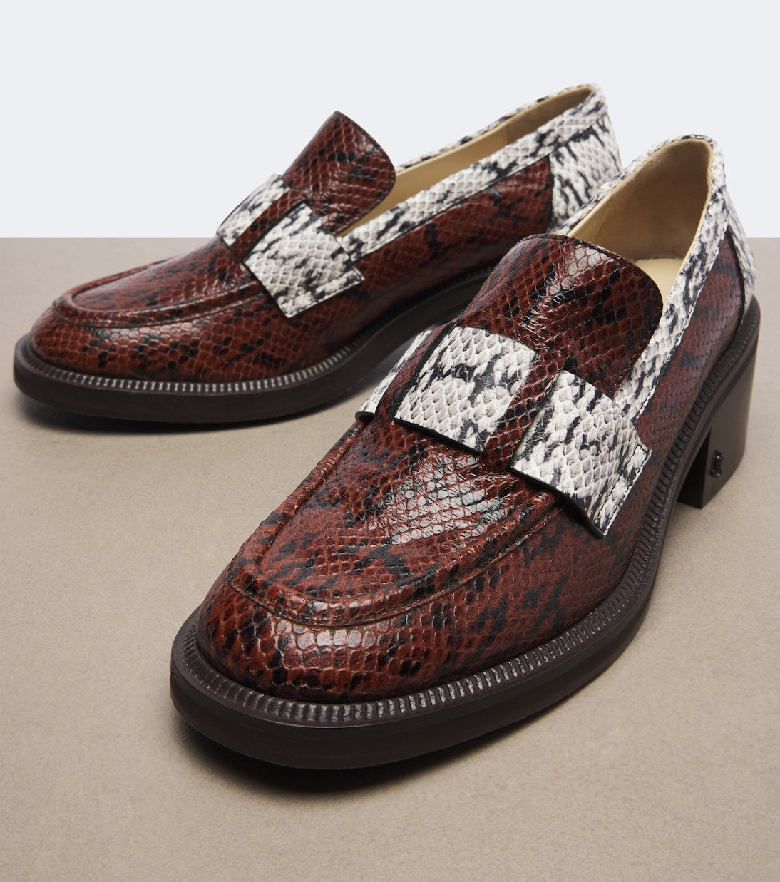 Jimmy Choo - Tylor snake-effect leather loafer pumps