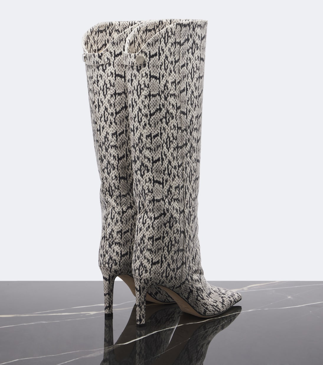 Jimmy Choo - Alizze snake-effect leather knee-high boots
