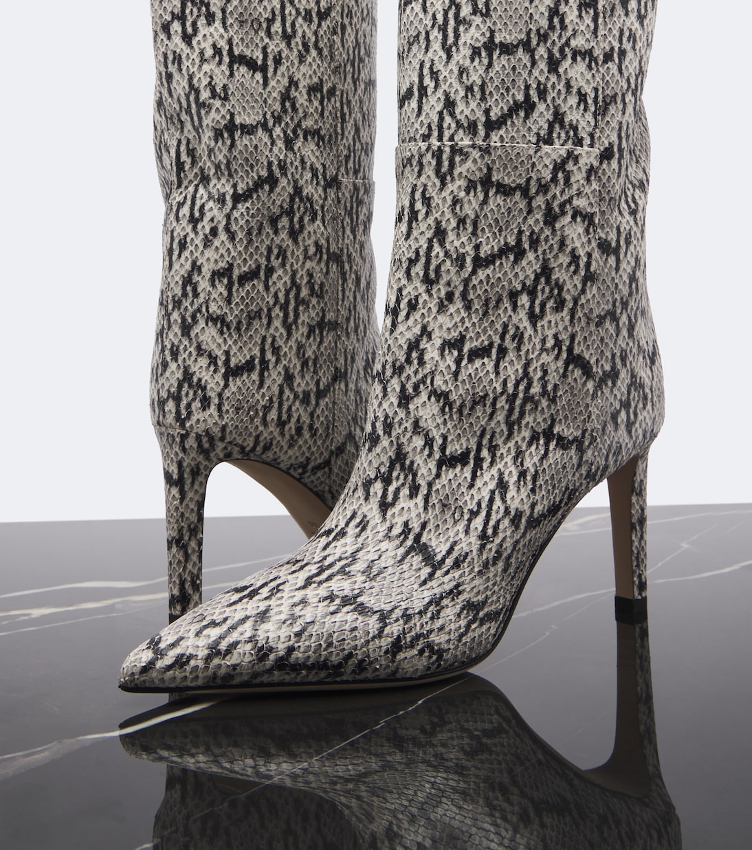 Jimmy Choo - Alizze snake-effect leather knee-high boots