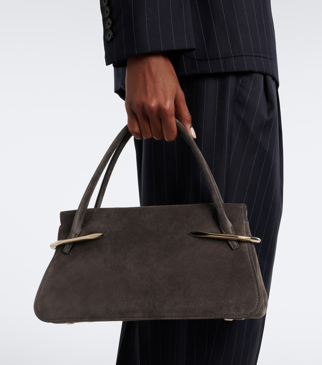Givenchy - Pinch Medium suede top-handle bag