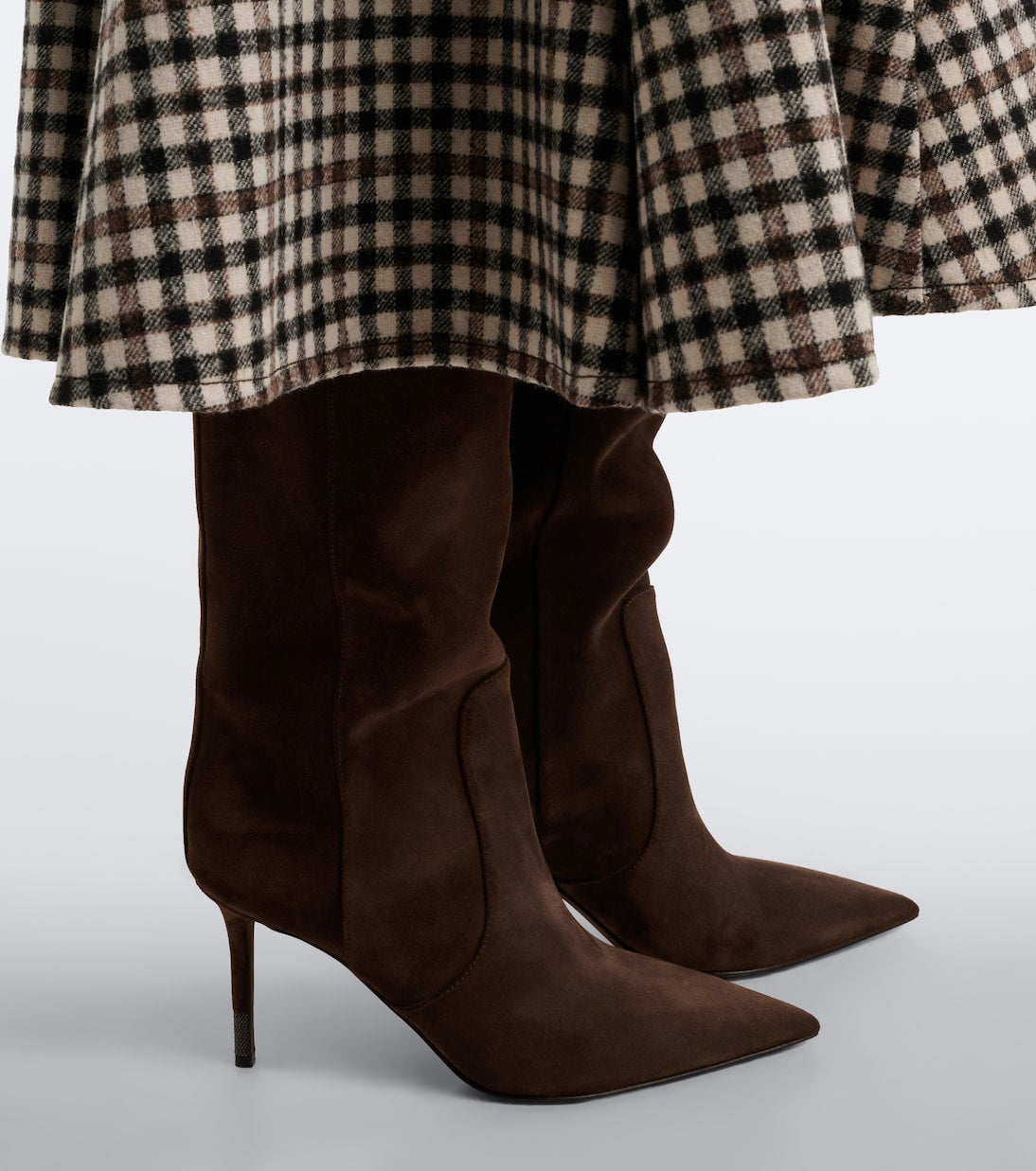 Brunello Cucinelli - Monili beadsuede knee-high boots