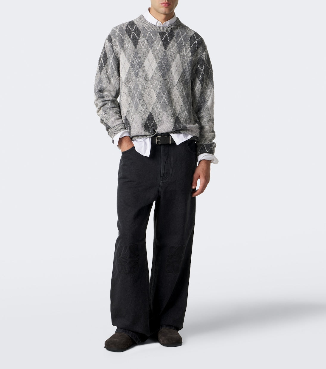 ERL - Argyle cotton and wool-blend sweater