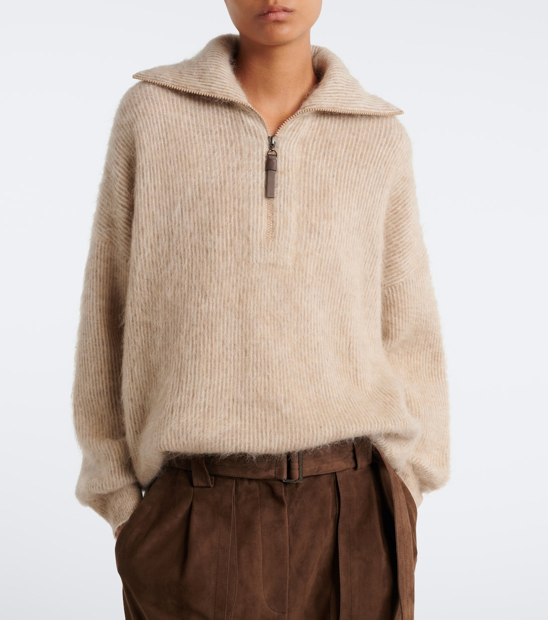 Brunello Cucinelli - Mohair and wool-blend polo sweater