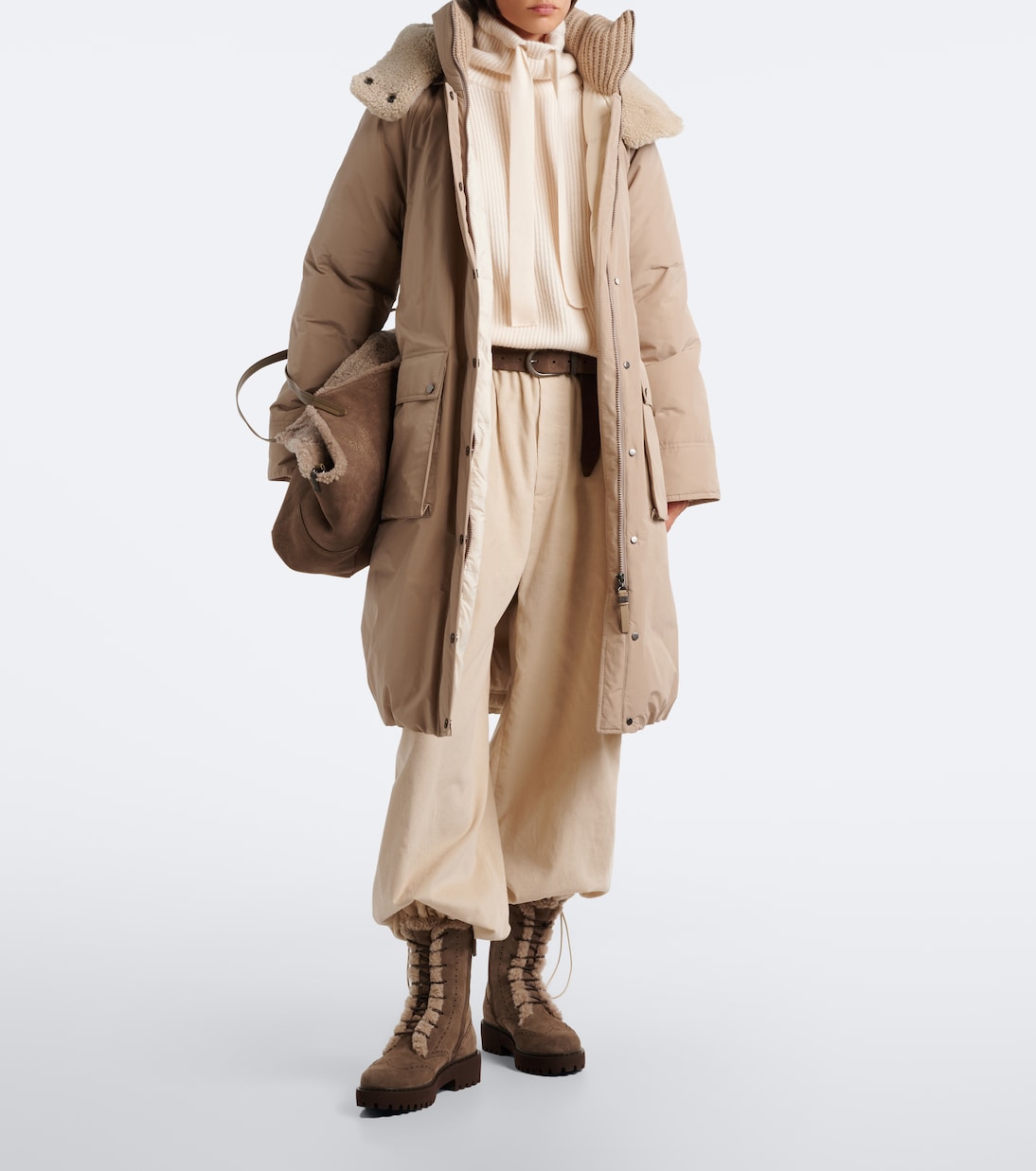Brunello Cucinelli - Monili hooded cotton-blend down coat