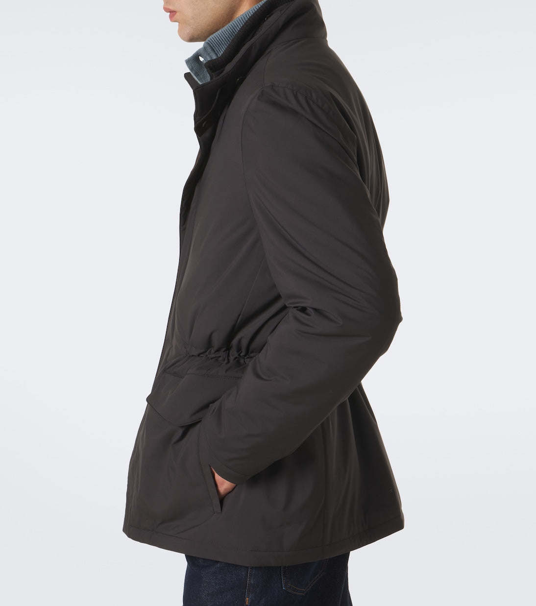 Thom Sweeney - Leather-trimmed car coat