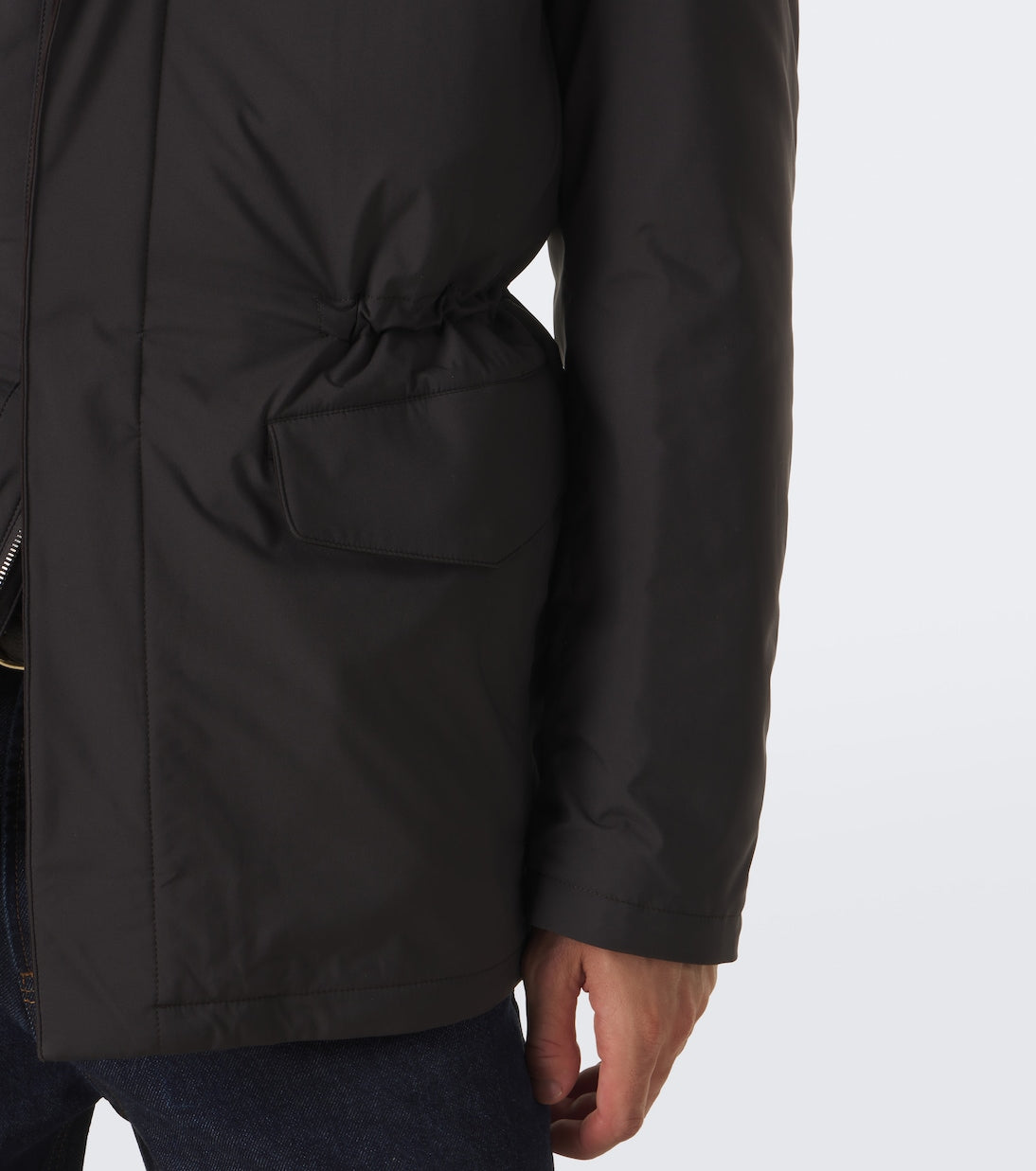 Thom Sweeney - Leather-trimmed car coat