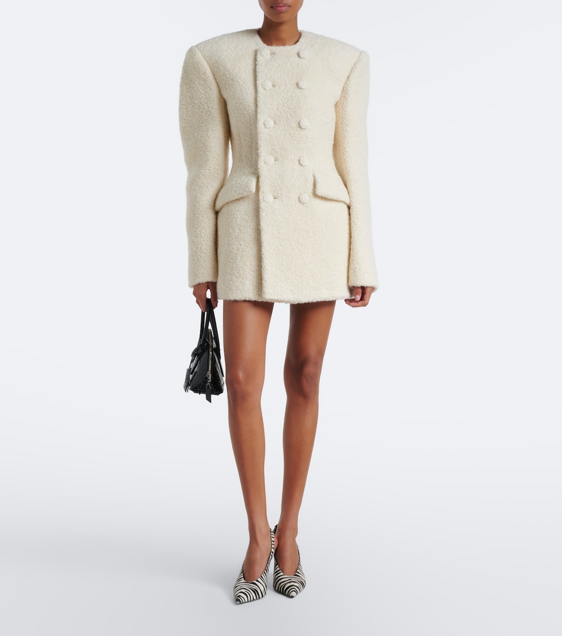 Wardrobe.NYC - Alpaca and wool-blend bouclé blazer dress