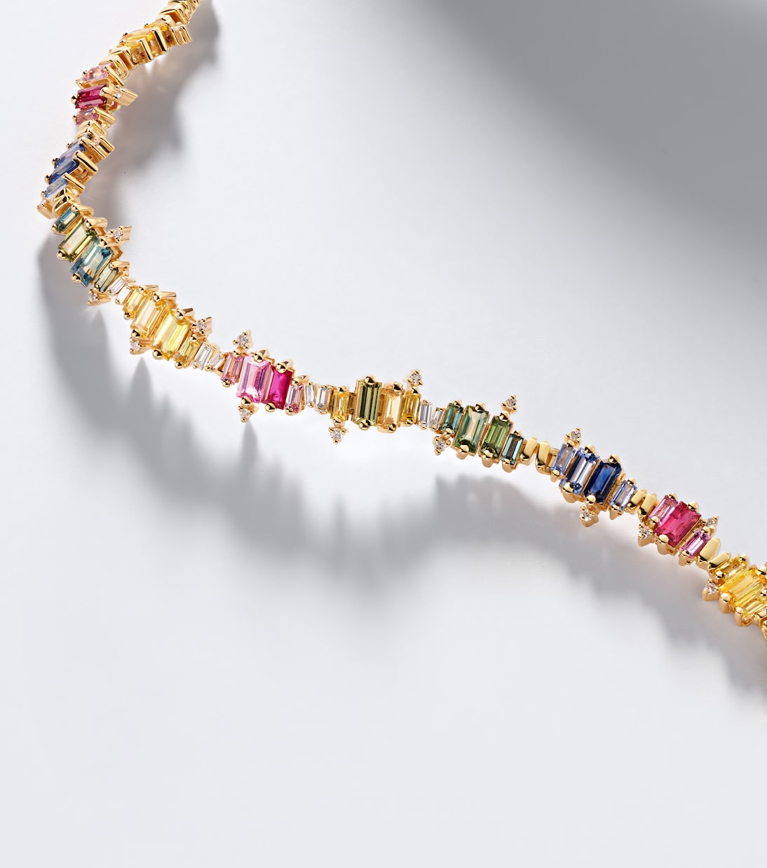 Suzanne Kalan - Bold Burst 18kt gold tennis bracelet with sapphires and diamonds