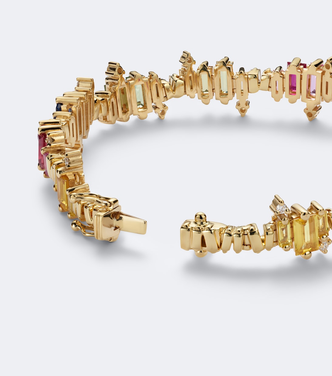 Suzanne Kalan - Bold Burst 18kt gold tennis bracelet with sapphires and diamonds