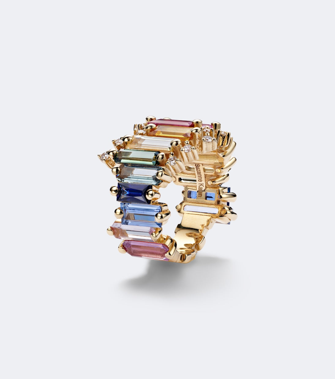Suzanne Kalan - 18kt gold ring with sapphires and diamonds