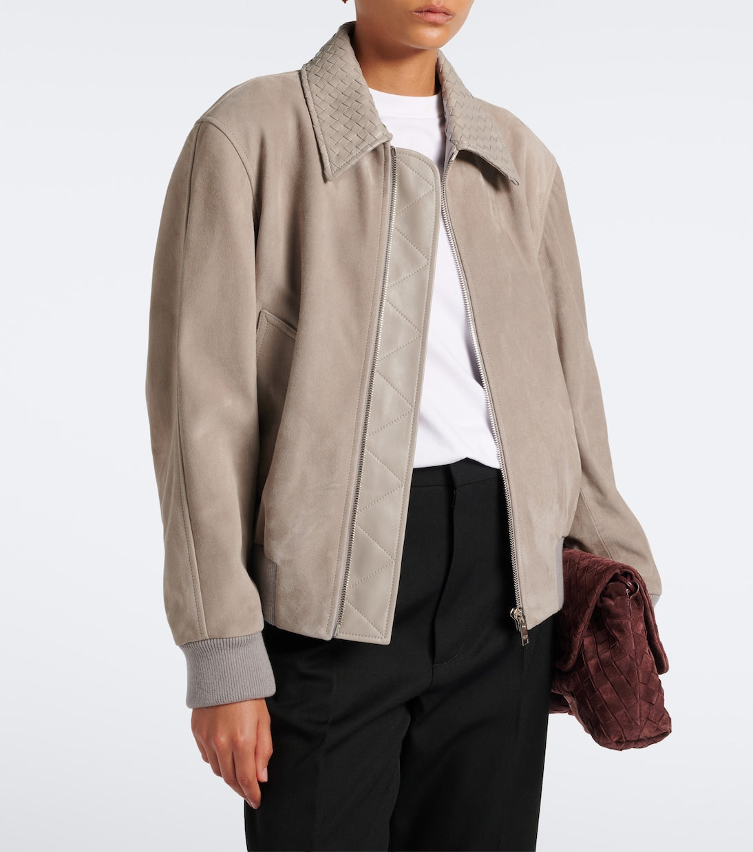 Bottega Veneta - Intrecciato suede blouson jacket