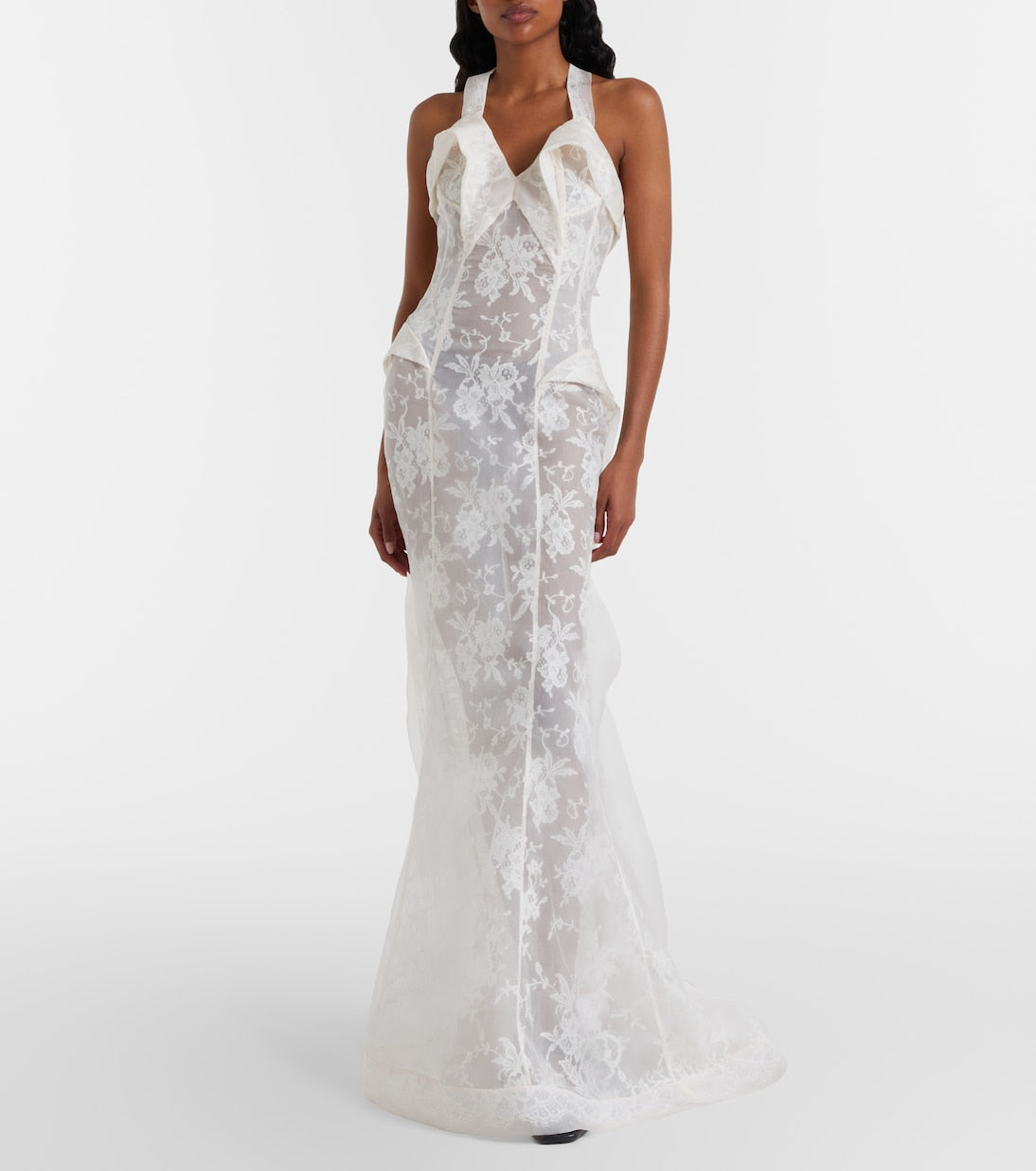 McQueen - Sheer silk lace gown