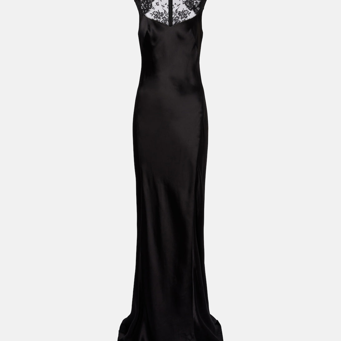 McQueen - Lace-trimmed satin gown
