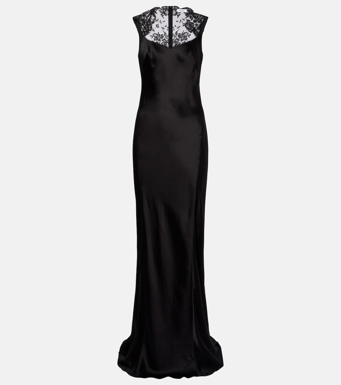 McQueen - Lace-trimmed satin gown