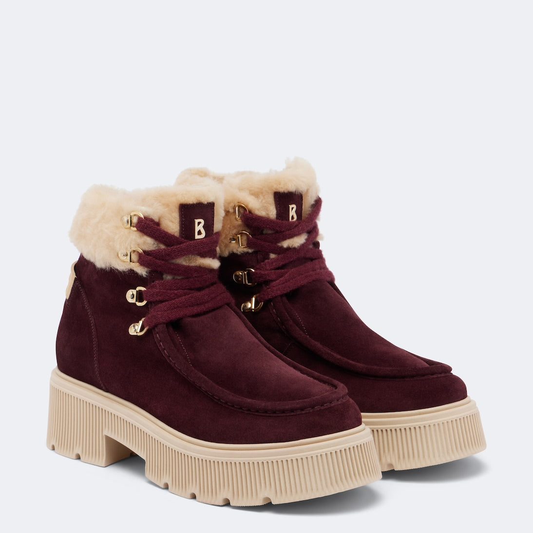 Bogner - Turin shearling-trimmed suede lace-up boots