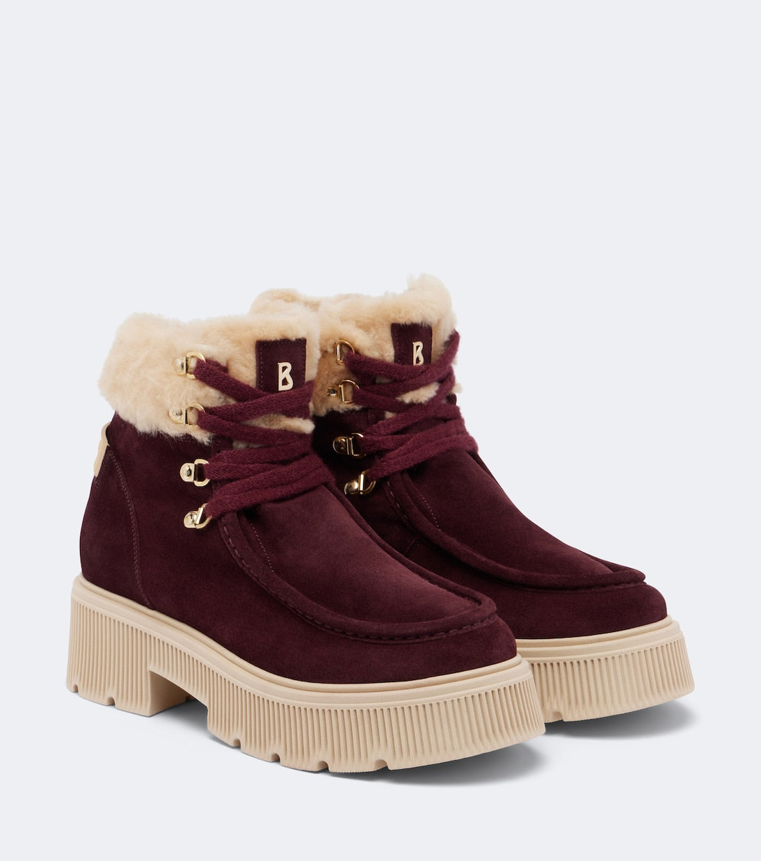 Bogner - Turin shearling-trimmed suede lace-up boots