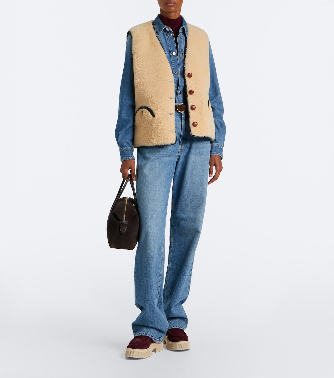 Bogner - Turin shearling-trimmed suede lace-up boots